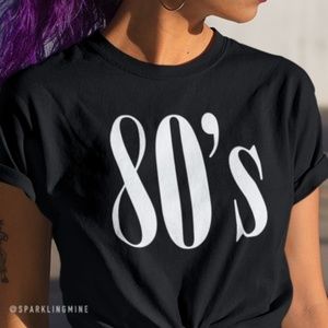 80's Black Cotton Graphic Tshirt. S,M,L,XL.